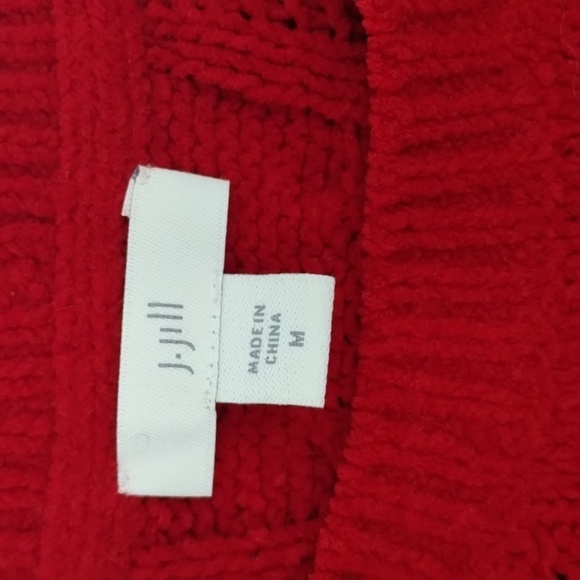 J. Jill Chenille Red Sweater Size Medium - Picture 5 of 9